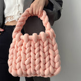 【8色展開】もこもこ手編みハンドバッグ