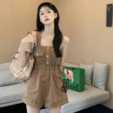 デニムショートオールインワン