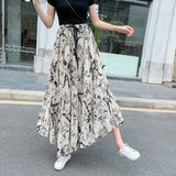 花柄フレアロングスカート