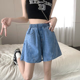 ウエストゴムデニムハーフパンツ