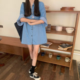 オーバーサイズデニムシャツワンピース