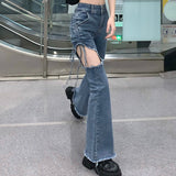 オープンカットダメージデニム