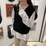 【7色展開】シンプルVネックベスト