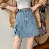 リボンデニムスカート