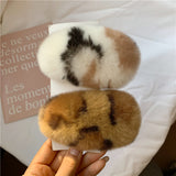 ふわふわリアルファーヘアクリップ