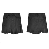 デニムフレアミニスカート