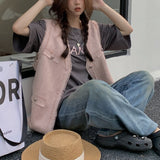 ツイード風ジレ&オーバーロゴTシャツ【単品販売】