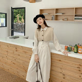 ショートリブニットベスト&ロングワンピースセット