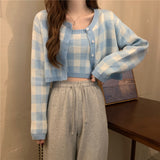 ギンガムチェックカーディガンセット