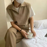 ポロカラーニットベスト