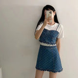 デニムビスチェ3点セットアップ