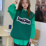 シンプルシャツ&ロゴニットベスト