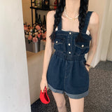 デニムショートオールインワン