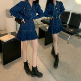 オータムガーリーレトロデニムセットアップ