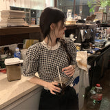 千鳥柄サマーニット