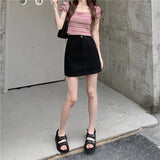 インナーパンツ付きカラーデニムスカート