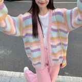 カラーボーダーカーデ