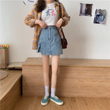 リボンデニムスカート