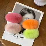 ふわふわリアルファーヘアクリップ