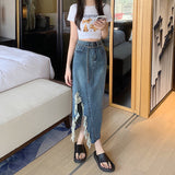 ダメージデニムスカート