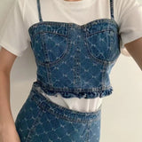 デニムビスチェ3点セットアップ