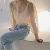 しわ加工デザイントップス