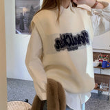 シンプルシャツ&ロゴニットベスト