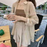 シースルーシャツキャミセット