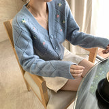 透かし編みフラワーカーディガン