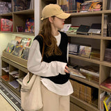 【7色展開】シンプルVネックベスト