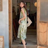 マーブル柄ワンピース