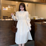 ボリュームスリーブシャツワンピース