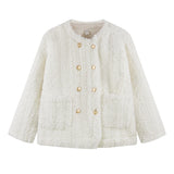 ダブルブレストフェイクファーコート