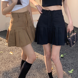 レースアッププリーツスカート