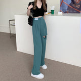 スリットカットストレートパンツ