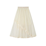 アシメデザインメッシュスカート