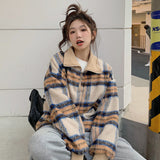 イエローチェックシャギーポロトップス