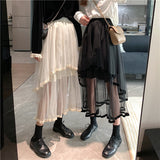 アシメデザインメッシュスカート