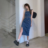 ジャガードデニムビスチェセット