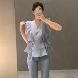 ウエストリボンシアーブラウス