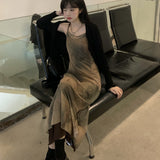 マーブル柄キャミワンピース