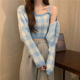 ギンガムチェックカーディガンセット