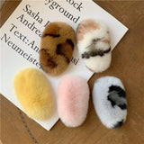 ふわふわリアルファーヘアクリップ