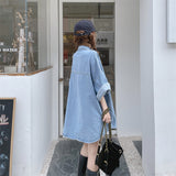 オーバーサイズデニムシャツワンピース