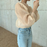 しわ加工デザイントップス