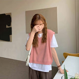 【7色展開】シンプルVネックベスト