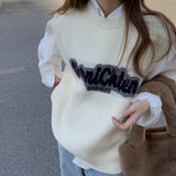 シンプルシャツ&ロゴニットベスト