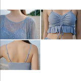 ラメトップス付き水着セット