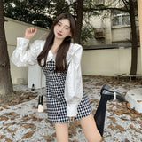 モノトーンチェックワンピース