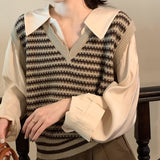 フェイクレイヤードボーダートップス